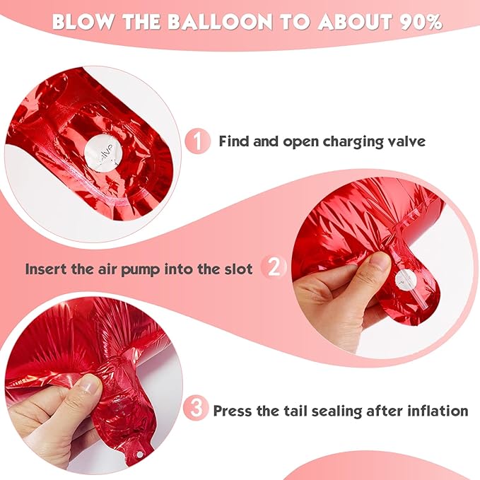 40 Inch Red Number 7 Balloon, Giant 7 Number Balloons for 7th Birthday Decorations, Party Supplies for Baby Boy Girl, Red Party Decor