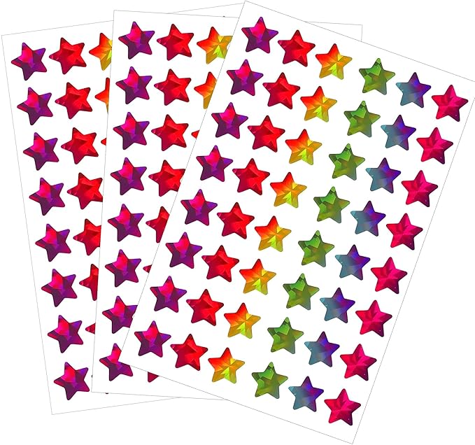 Star Stickers, Holographic Rainbow Small Star Stickers for Kids Reward, Behavior Chart,1440 Pcs 0.6" Diameter Foil Metallic Sticker for Student Planner School Classroom Teacher Supplies