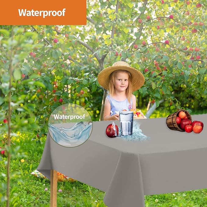 Party Dimensions Silver Disposable Plastic Tablecloth for Rectangle Tables (48 Pack) Premium Decorative Table Cloths for Parties, Events & Weddings, Indoors & Outdoors, 54 x 108 inches