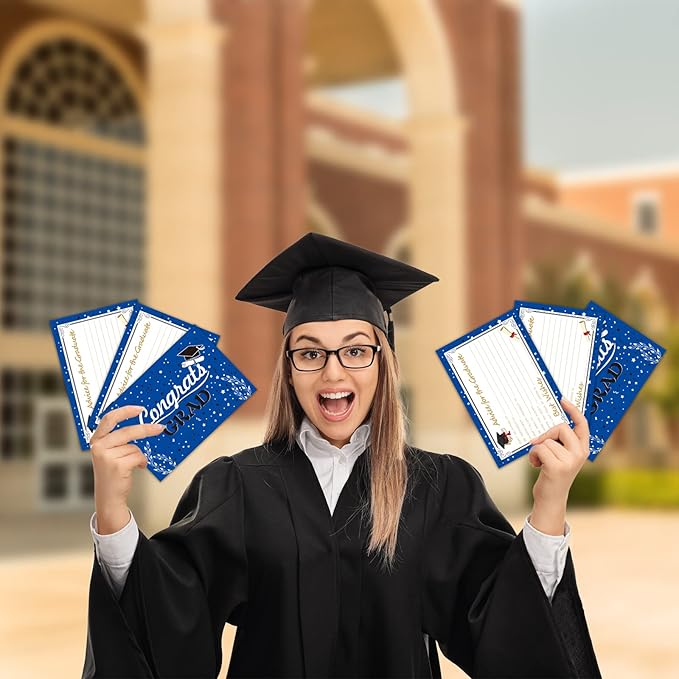 Graduation Wish & Advice Cards - 50PCs Graduate Party Supplies Advice Card for Class of 2026 Graduations Party, Graduate Favors Cards for High/College/Senior School