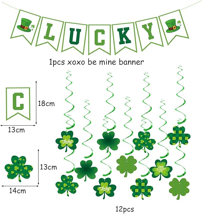 St-Patricks Day Party-Decoration Green-Shamrock Garland - 25pcs Saint St. Patrick's Tissue Paper Pom Poms Fan Streamers Swirl,Irish Lucky Banner, Baby Shower Birthday Hanging Decor Lasting Surprise