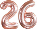 AULE 40 Inch Large 26 Number Balloons Rose Gold Big Foil Number Balloons Giant Helium Happy 26th Birthday Party Decorations for Women Huge Mylar 62 Anniversary Supplies