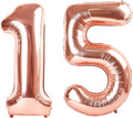 Rose Gold Number 15 Balloon 40 inch, 15 Number Balloons, 15th Birthday Decorations for Girls Boys, 15 Year Old Rose Gold Party Supplies