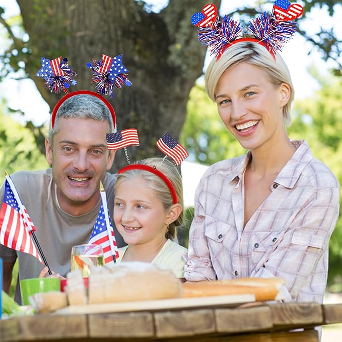4th of July Headbands Patriotic Headband USA Flag Head Boppers Headwears for Independence Day Party Favors