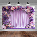 10X8ft Purple Flower Wall Background Photography Lavender Backdrop for Parties Wedding, Girls Birthday Princess Weeding Bridal Shower Purple Floral Anniversary Ceremony Decor.