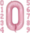 40 Inch Pink Number Balloon 0, Large Number Foil Mylar Balloons for Birthday Party Celebration Decorations Supplies, Digital Balloons for Wedding Anniversary Events Decorations