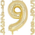 Light Gold Number 9 Balloon 40 Inch, Big Large Foil Helium White Gold Number Balloons, Giant Mylar Number 9 Balloons for 9 Year Old Birthday Party Decorations Supplies Anniversary