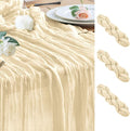 Wokceer Cheesecloth Table Runner 3Pack 10FT Beige Christmas Boho Gauze Cheese Cloth Table Runner for Party Easter Rustic Sheer Table Runners for Baby Bridal Shower Wedding Table Decor