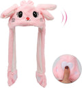 Animal Hat with Ears Moving Jumping Pop Up Beating Hat Plush Holiday Cosplay Dress Up Funny Gift for Kids