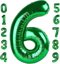 Number 6 Balloon 40 Inch, 6 7 Six Seven Birthday Decorations, 6th Birthday Balloon for Men Women, Dark Green 16 60 61 65 Numbers Balloons Party Wedding Events Decorations