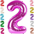 2 Numbers Balloon 40 Inch Rose Purple Two Balloon Number Birthday Decor, 2nd 12 21st Party Celebration Decorations Graduations Wedding Baby Shower