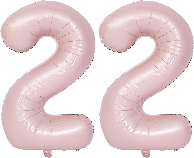 40 In Matte Pink Number Balloons Helium Foil Mylar Balloon Birthday Party banquet Decoration Digital 22