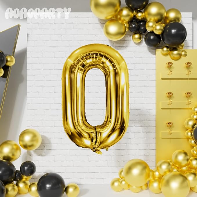 Letter Balloons 40Inch Large Giant big Foil Mylar Gold Balloons O for Birthday Party Decorations
