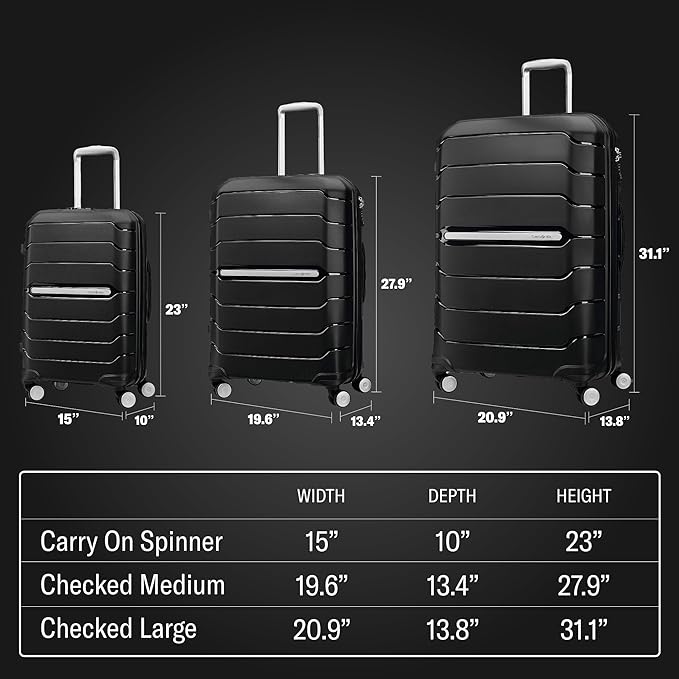 Samsonite Freeform 28-Inch Large Luggage with Dual 360° Spinner Wheels - Checked Suitcase - TSA Lock, Airline-Approved - Lightweight Durable Polypropylene Expandable Hardshell - White/Grey
