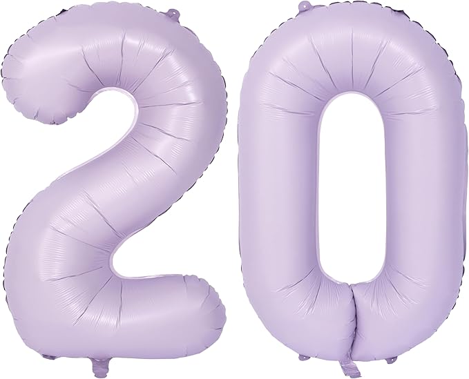 40 In Matte Purple Number Balloons Helium Foil Mylar Balloon Birthday Party banquet Decoration Digital 20