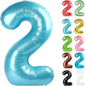 Pearlescent Blue Number 2 Balloon 40 Inch, 2 Balloon Number, 2nd Birthday Decorations for Baby Girls Boys Toddlers
