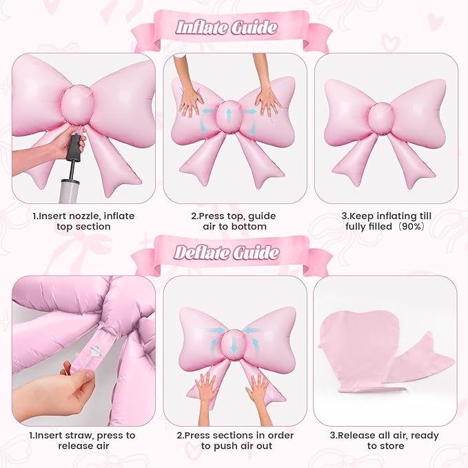 Paready Pink and Cream Heart Balloons, 38 Inch Bow Balloons, Dusty Pink Pearl White Sand White Balloon and Bow Heart Shaped Foil Balloon for Girls Birthday Bridal Baby Shower Valentines Decorations