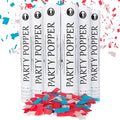 Clover Products Confetti Cannons 6-Pack – Biodegradable Red, White & Blue Party Poppers Launch 25 Feet Patriotic Celebration Supplies for 4th of July, Labor day, Parades, and other Events