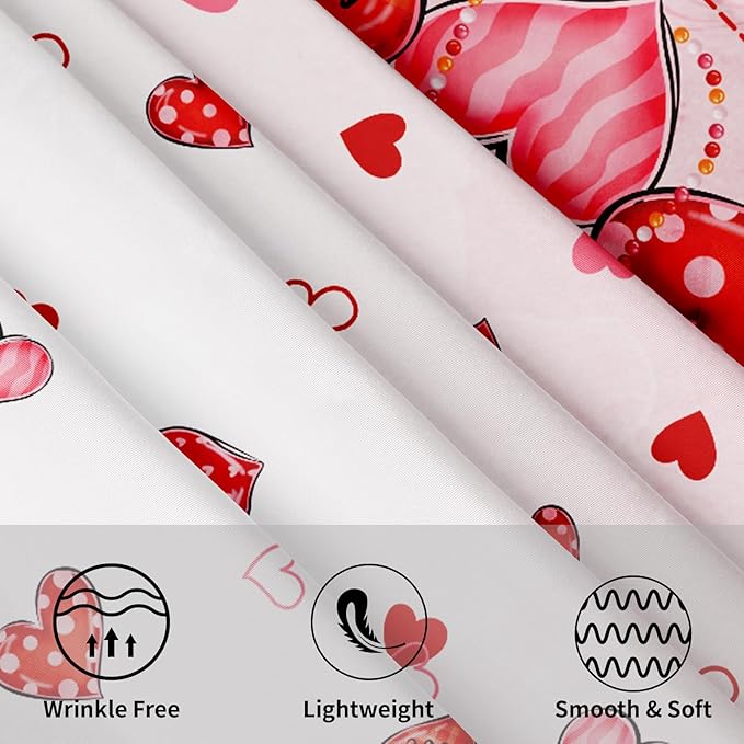 Valentine's Day Tablecloth Round 60 Inch Pink Love Hearts Table Cloth Farmhouse Valentines Table Cover for Kitchen Dinner Room Holiday Party Indoor Outdoor Home Valentine Decor