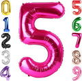 40 Inch Hot Pink Number 5 Balloon, Giant 5 Number Balloons for 5th Birthday Decorations, Party Supplies for Baby Boy Girl, Hot Pink Party Decor
