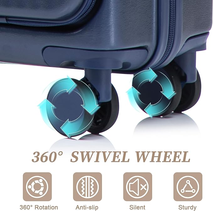 20/14 Inch Hardside Luggage, Lightweight Suitcase with Spinner Wheels