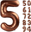 Dark Brown 5 Number Balloons - 40 Inch, 5th Birthday Decorations