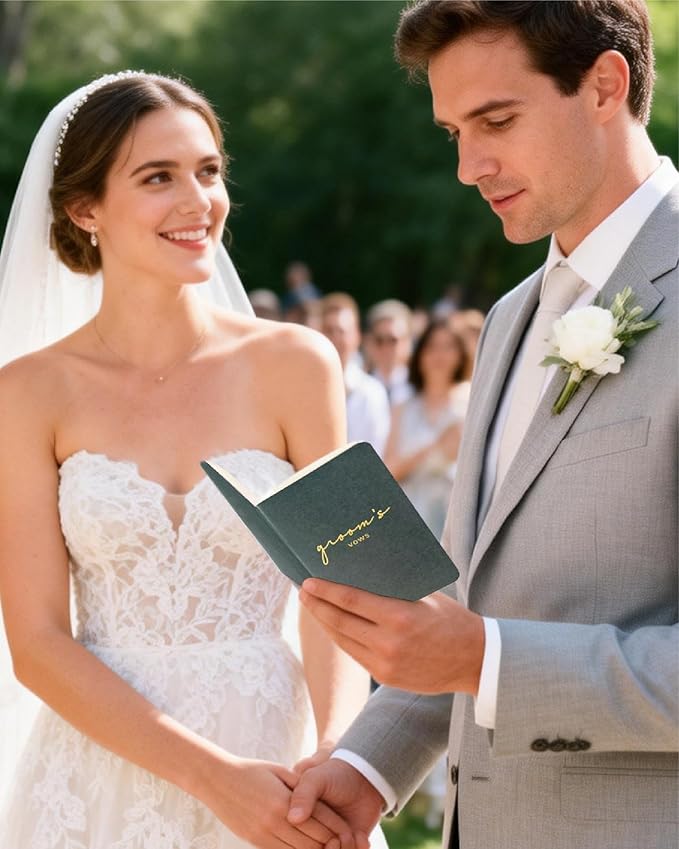 Vow Books His and Hers Wedding Vow Books Bride and Groom Vow Books Wedding Essentials Wedding Accessories(XZ-GB-Sage)