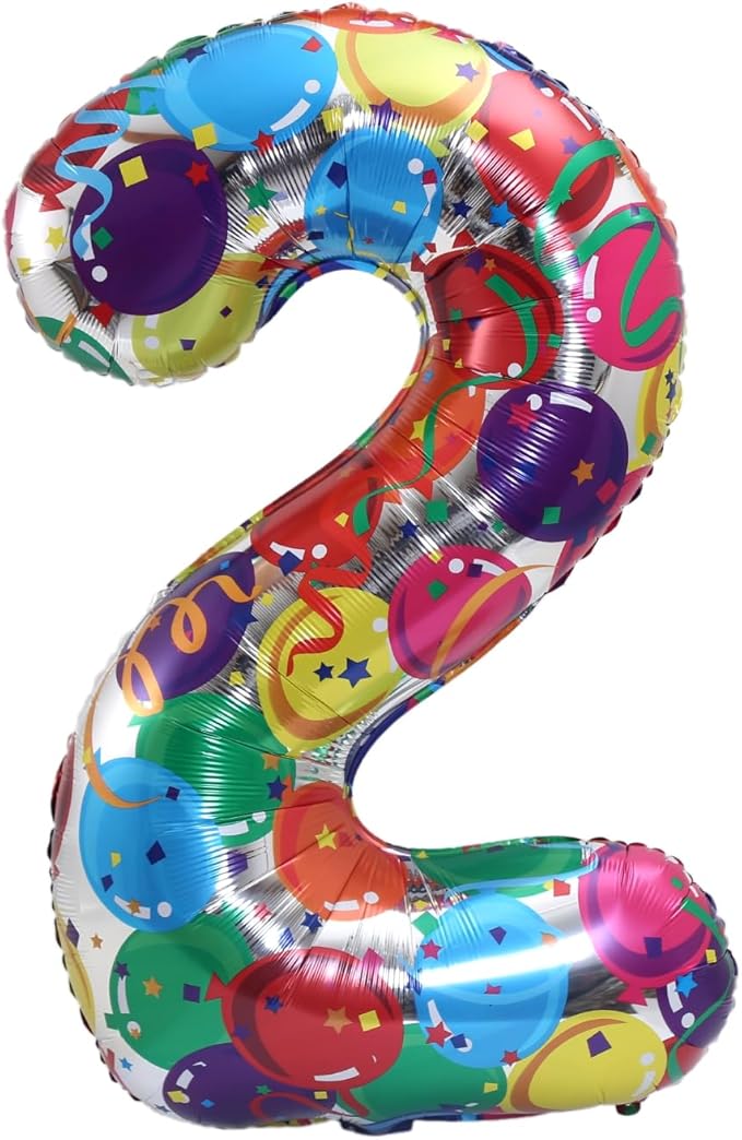 40 Inch Large Foil Helium Number Balloon Birthday Wedding Party 0-9 (Celebration, 2)