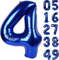 40 Inch Night Blue Large Number 4 Birthday Balloon, Giant Number Four 14 24 34 40 44 Balloons, Night Blue Foil Mylar Big Balloons for Anniversary Graduation Supplies Decorations