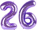 40 Inch Purple Number 26 Digital Balloon,Jumbo Mylar Foil Helium Balloon for 26 Balloons for Birthday Party,Wedding Anniversary Party Decorations