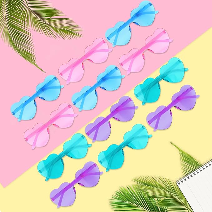 Heart Sunglasses 12/18/24 Pcs Heart Shaped Glasses for Women Cute Funny Party Glasses Party Favors Accessories