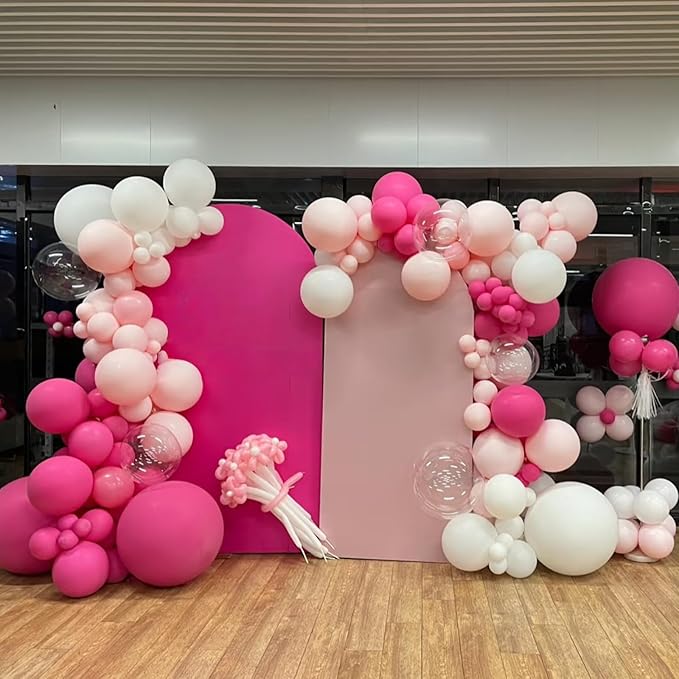 320 Pcs White Light Pink Hot Pink 12 Inch Latex Bulk Balloons for Birthdays Weddings Party Decorations