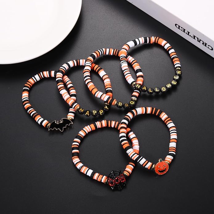 Surfer Heishi Bracelets for Women Stackable Rainbow Vinyl Disc Clay Beaded Stretch Bracelets Elastic Layering Friendship Bracelets Boho Summer Beach Jewelry