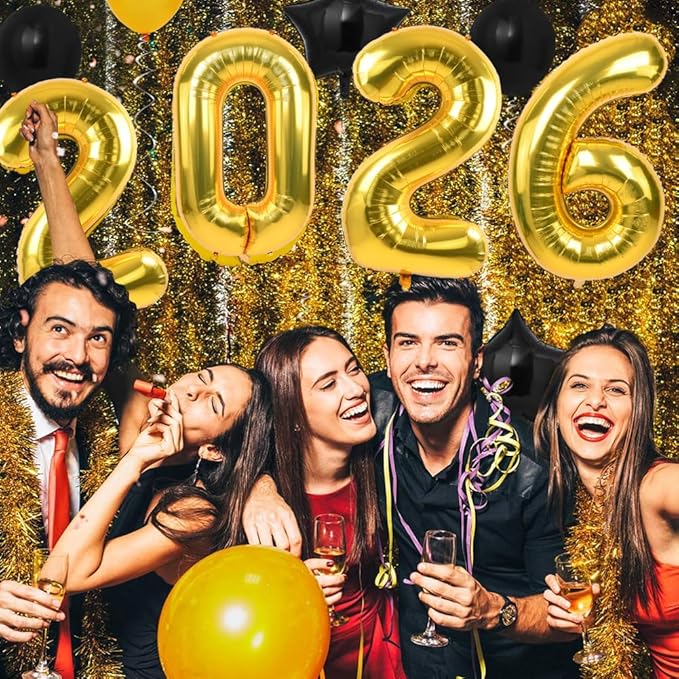 TONIFUL 2026 Graduation Balloons 42Inch Gold 2026 Number Balloons Aluminum Foil Mylar Balloons for New Year Eve Graduation Decorations Class of 2026 Christmas Anniversary 2026 Grad Party Supplies