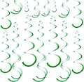 Green Ceiling Swirl Foil Decorations Hanging Plastic Streamer Themed Swirl Party for St. Patrick’s Day Spring Summer Celebration Party Supplies, Pack of 28