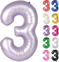 Lilac Number 3 Balloon 40 Inch, Lavender 3 Balloon Number, Mauve 3rd Birthday Decorations, Lilac Mauve Party Supplies for Boys Girls
