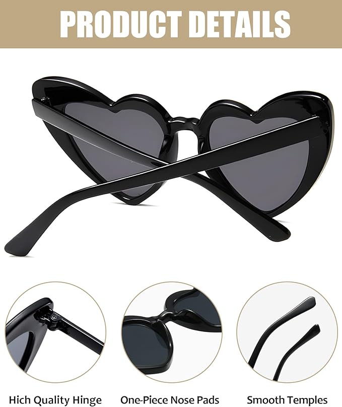20 Pairs Heart Shaped Sunglasses for Women Colorful Glasses Fun Trendy Transparent Heart Sunglasses Party Favor