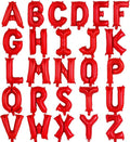 26 Pcs Red Letter Balloons,16 Inch Foil Alphabet Letter Balloons,Letter A-Z Balloon Banner Custom Phrase Balloon for Birthday Party Wedding Anniversary Decoration (Red 26pcs)