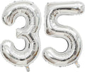 Giant Silver Number 35 Balloons, 40 Inch Jumbo Number 35, Large Foil Mylar Balloons for Girls Women 35th Birthday Party Decorations, 35 Anniversary Events Decorations