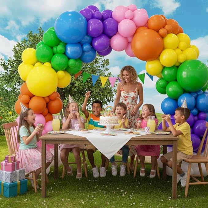 426Pcs Rainbow Balloon Arch Kit - 7 Assorted Colors Balloon Garland Kit for Birthday Party Kids Baby Shower Wedding Anniversary Christmas Pride Rainbow Colorful Supplies Party Decorations