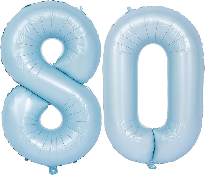 40 In Matte Blue Number Balloons Helium Foil Mylar Balloon Birthday Party banquet Decoration Digital 80