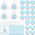 Treela 20 Sets Baby Shower Party Favors Blue Tea Lights Candles with Organza Bag for Guests Cute Feet Shaped Burning Thank You Tags Return Gifts Keepsakes for Baby Shower Gender Reveal Party