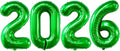 Giant Green 2026 Balloons, 40" Large Number 2026 Balloons Helium Mylar Foil Balloons for 2026 New Year Graduation Party Decoration