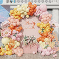 160Pcs Pink Yellow Orange Balloon Garland Arch Kit, Macaron Pastel Pink and Yellow Latex Balloons for Baby In Bloom Birthday Boho Daisy Groovy Spring Party Decorations