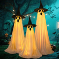 3 Pack Ghost Halloween Decorations Outdoor, Light Up Ghost Decorations with 8 Modes & Timer, Battery Operated Halloween Lights Ghost Decor Indoor Outdoor Room Front Yard, Porch, Haunted House Party