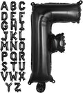 Black Letter F Balloons, 40 Inch Large Foil Letter Balloons, Custom Phrase Balloon for Birthday Party Wedding Anniversary Decoration (Black F)