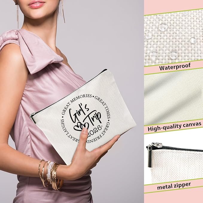 1 Pcs 3 Pcs 4 Pcs Makeup Bag, Girls Trip Gifts Favors Girls Weekend Gifts, Friendship Gifts for Women Bestie Bride