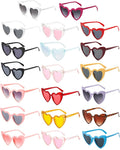 20 Pairs Heart Shaped Sunglasses for Women Colorful Glasses Fun Trendy Transparent Heart Sunglasses Party Favor
