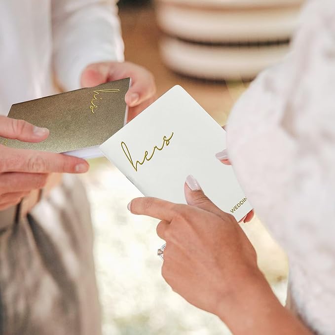 WeddingGiftsWedding Vow Books His and Hers, Wedding Vow Books with Soft Touch Gold Foil Engraving, Wedding Essentials, Wedding Accessories