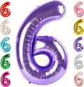 Number 6 Balloon 40 Inch, 6th Birthday Balloon for Boy Girl, Purple 16 60 61 65 Numbers Balloons Birthday Party Wedding Events Decorations